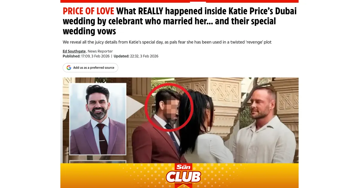 Katie Price and Lee Andrews’ Dubai Wedding with Celebrant Darryl Rees