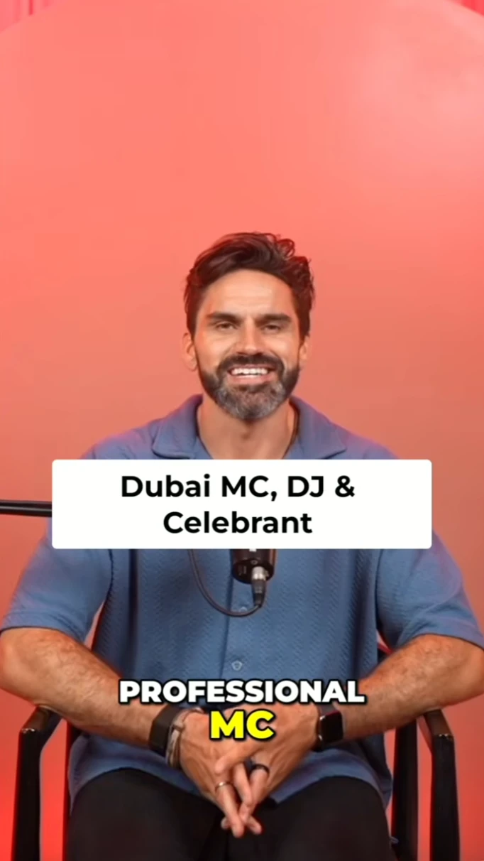 Darryl Rees introducing himself as a Dubai MC, DJ and celebrant in his showreel