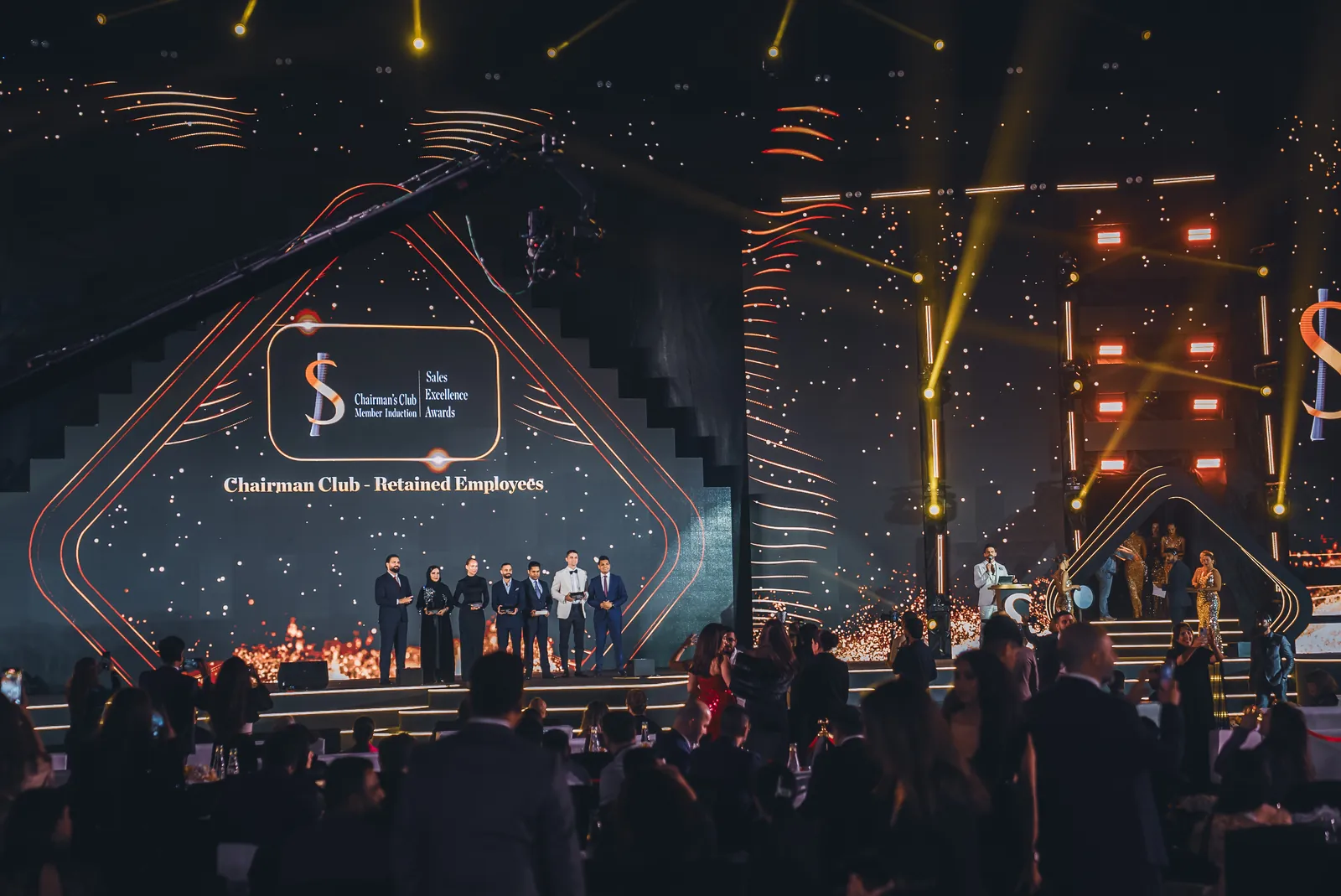 Darryl Rees hosting the Chairman Club Sales Excellence Awards on stage in Dubai